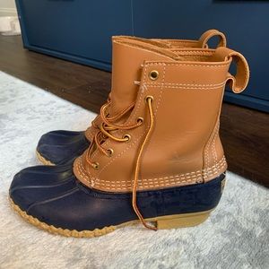 - LLBean tall bean boots tan/navy for sale